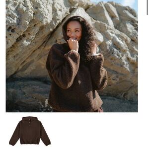 Parke Hooded Fleece in Chocolate Brown